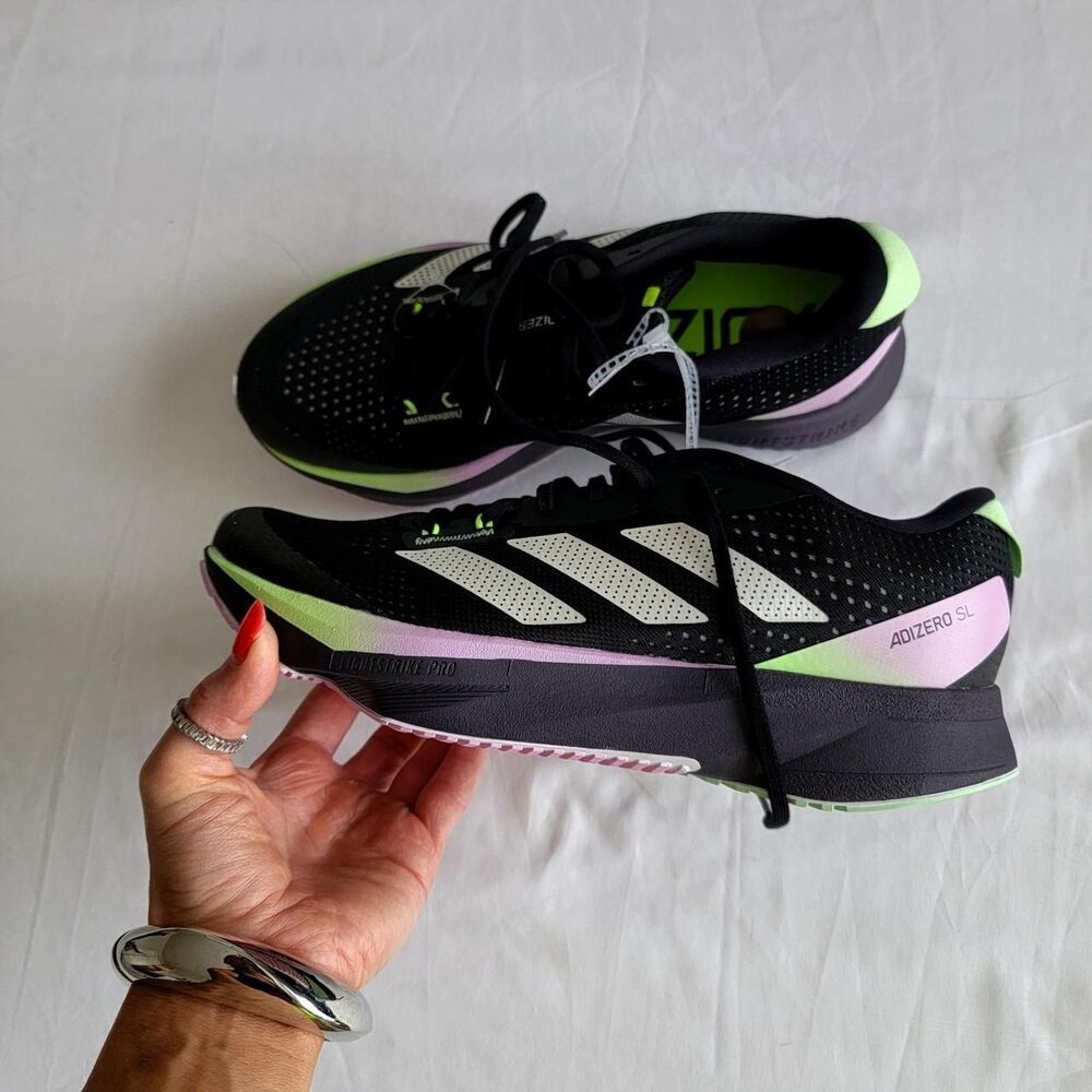 NWT ADIDAS ADIZERO SL W women's black running shoes.
